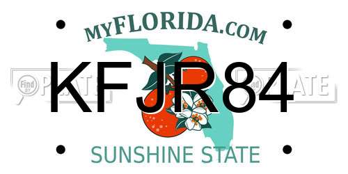 KFJR84 Florida License Plate