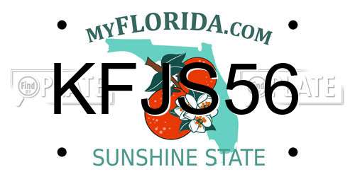 KFJS56 Florida License Plate