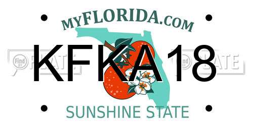 KFKA18 Florida License Plate