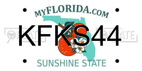 KFKS44 Florida License Plate