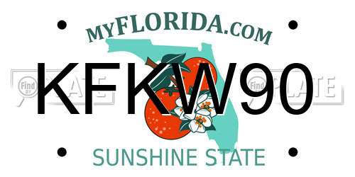 KFKW90 Florida License Plate