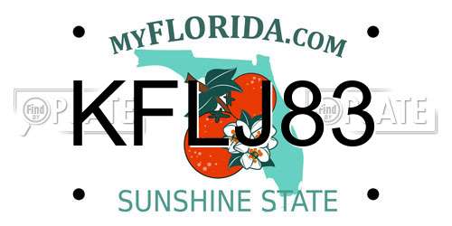 KFLJ83 Florida License Plate