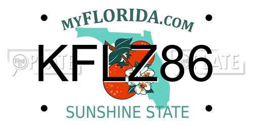 KFLZ86 Florida License Plate