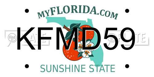 KFMD59 Florida License Plate