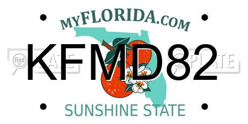 KFMD82 Florida License Plate