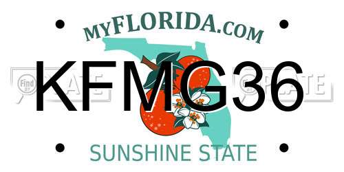 KFMG36 Florida License Plate