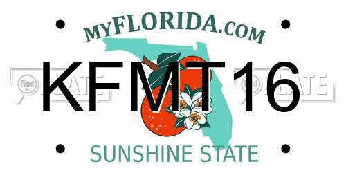 KFMT16 Florida License Plate