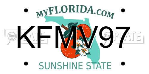 KFMV97 Florida License Plate