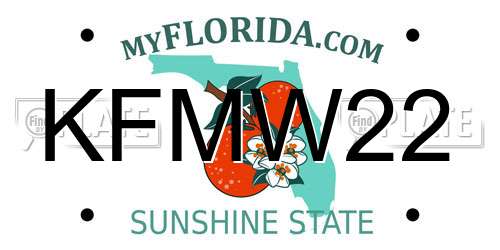 KFMW22 Florida License Plate