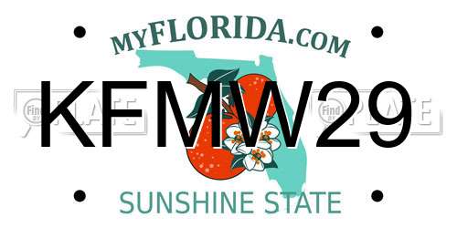 KFMW29 Florida License Plate