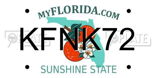 KFNK72 Florida License Plate