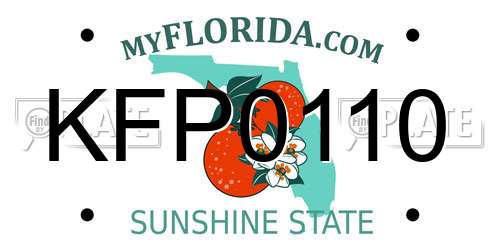 KFP0110 Florida License Plate