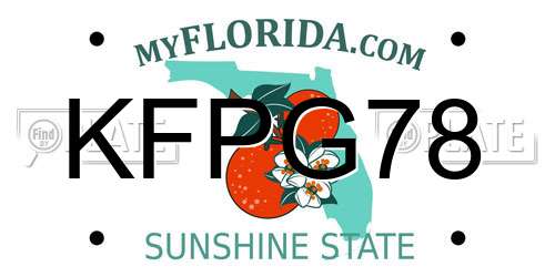 KFPG78 Florida License Plate