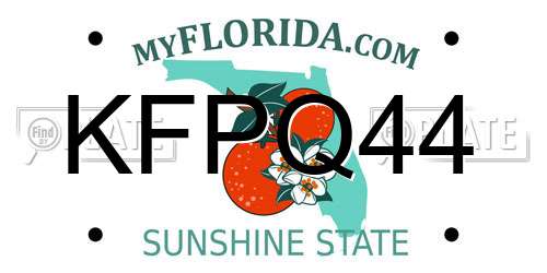 KFPQ44 Florida License Plate