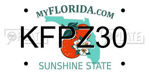 KFPZ30 Florida License Plate