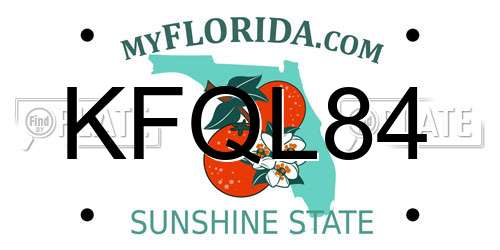 KFQL84 Florida License Plate