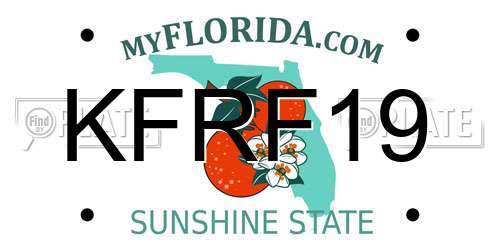 KFRF19 Florida License Plate