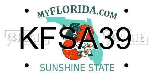 KFSA39 Florida License Plate