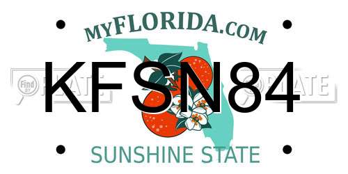 KFSN84 Florida License Plate