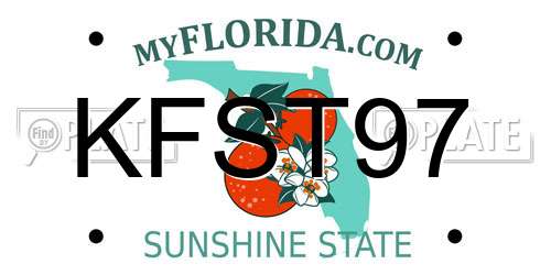 KFST97 Florida License Plate