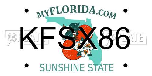 KFSX86 Florida License Plate