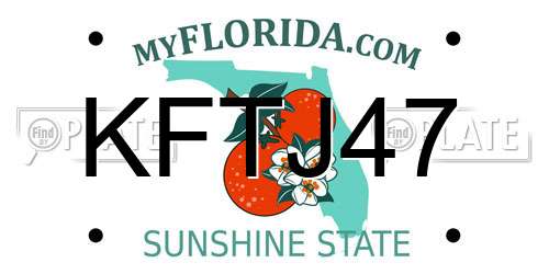 KFTJ47 Florida License Plate
