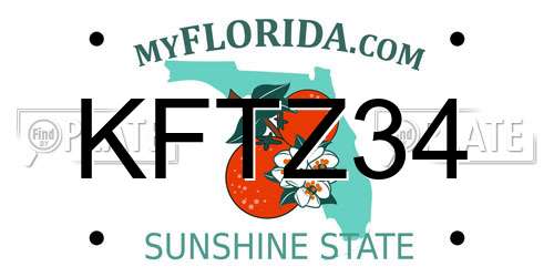 KFTZ34 Florida License Plate