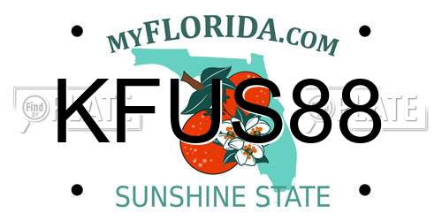 KFUS88 Florida License Plate