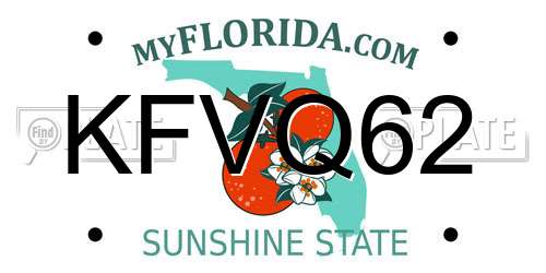 KFVQ62 Florida License Plate