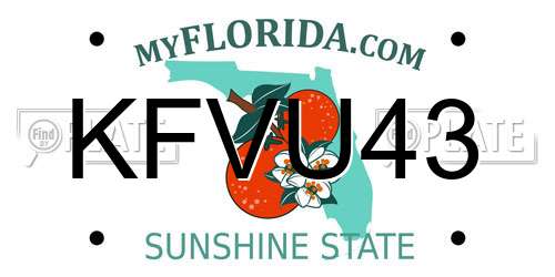 KFVU43 Florida License Plate