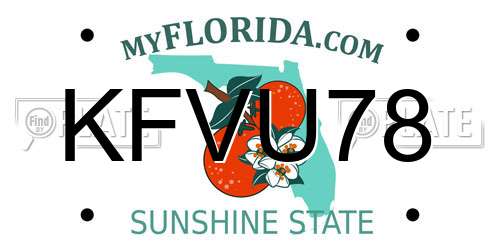 KFVU78 Florida License Plate