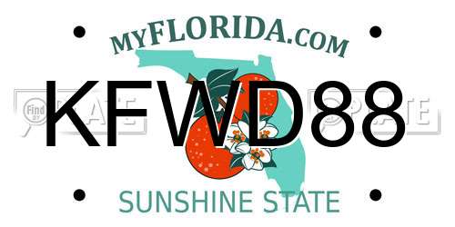 KFWD88 Florida License Plate