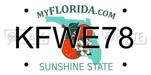 KFWE78 Florida License Plate