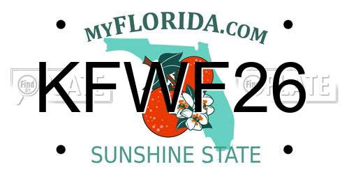 KFWF26 Florida License Plate