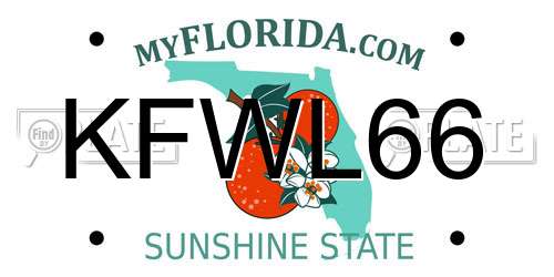 KFWL66 Florida License Plate