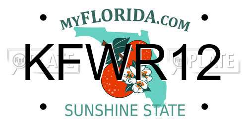 KFWR12 Florida License Plate