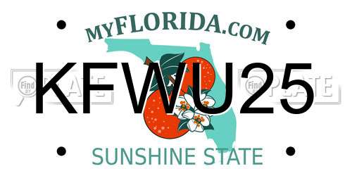 KFWU25 Florida License Plate