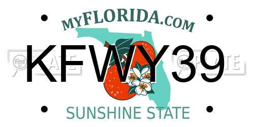 KFWY39 Florida License Plate