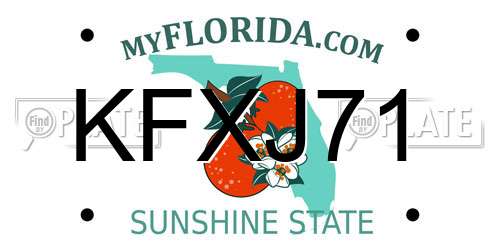 KFXJ71 Florida License Plate