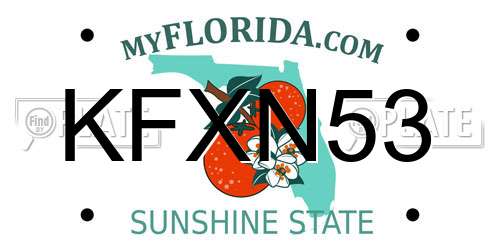 KFXN53 Florida License Plate