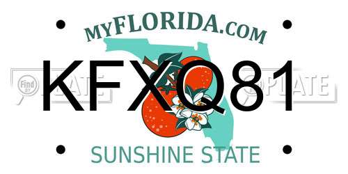 KFXQ81 Florida License Plate