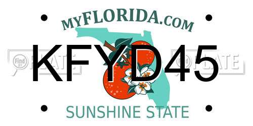 KFYD45 Florida License Plate