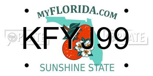 KFYJ99 Florida License Plate
