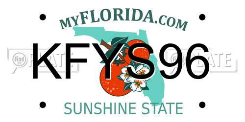 KFYS96 Florida License Plate