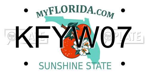 KFYW07 Florida License Plate