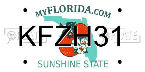 KFZH31 Florida License Plate