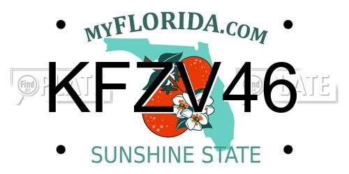 KFZV46 Florida License Plate