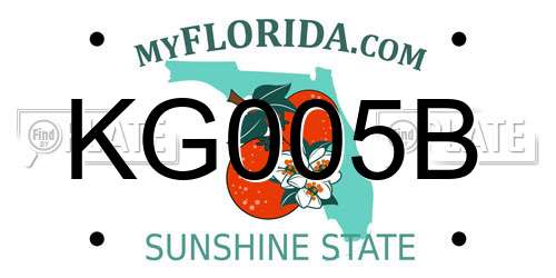 KG005B Florida License Plate