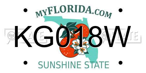 KG018W Florida License Plate