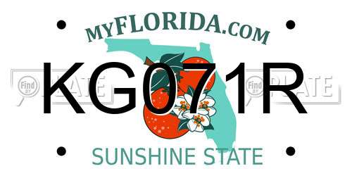 KG071R Florida License Plate